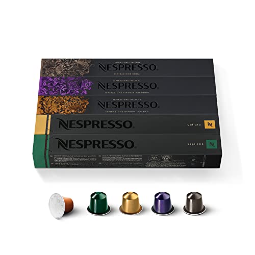 NESPRESSO ORIGINAL, Auswahl an Espresso Kaffee, helle bis dunklere Röstungen, 50 Kaffeekapseln