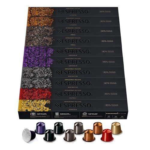 NESPRESSO ORIGINAL, ISPIRAZIONE ITALIANA, mittlere bis dunklere Röstungen, 100 Kaffeekapseln